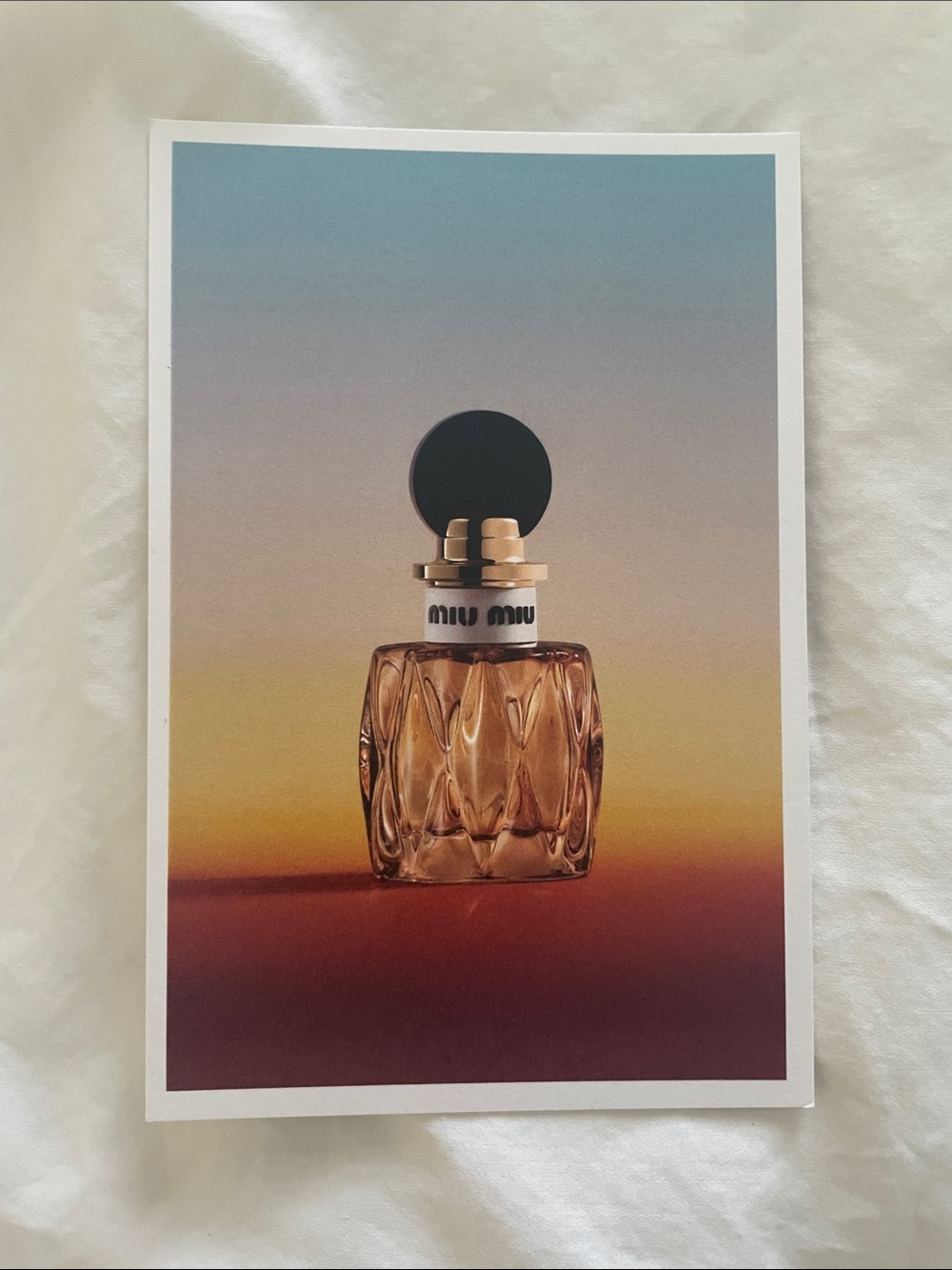 Miu Miu Sunset Gradient Perfume Bottle Print Postcard